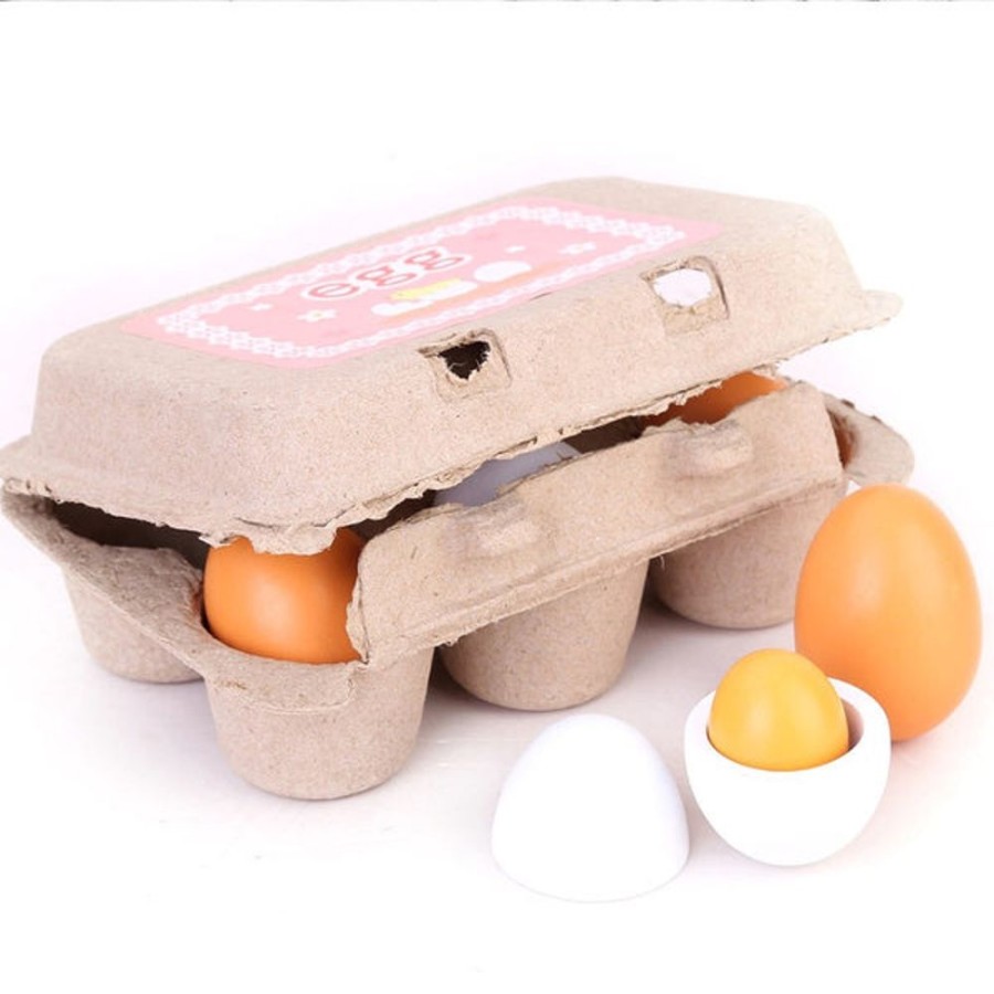 Toy Mini Me Ltd | A Box Of Wooden Eggs (6 Pieces)