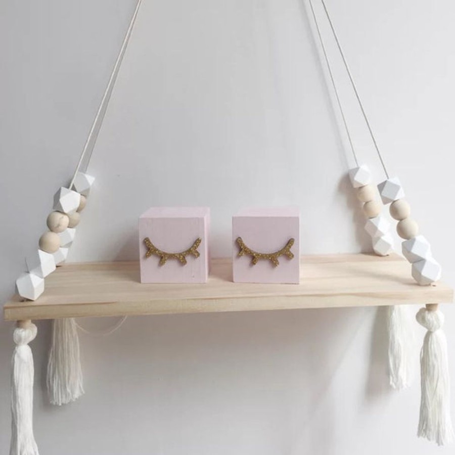 Kids Bedroom Mini Me Ltd | White Macaron Wooden Display Shelf/ Wall Decoration