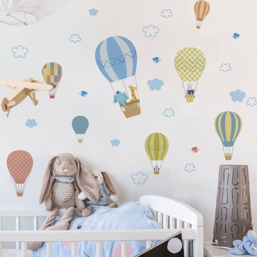 Kids Bedroom Mini Me Ltd | Wall Sticker - Hot Air Balloons Fly Time