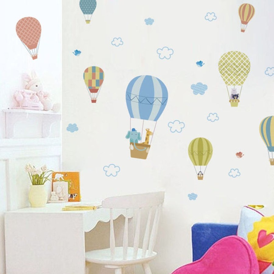 Kids Bedroom Mini Me Ltd | Wall Sticker - Hot Air Balloons Fly Time