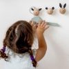 Kids Bedroom Mini Me Ltd | 3 Wooden Animal Hooks