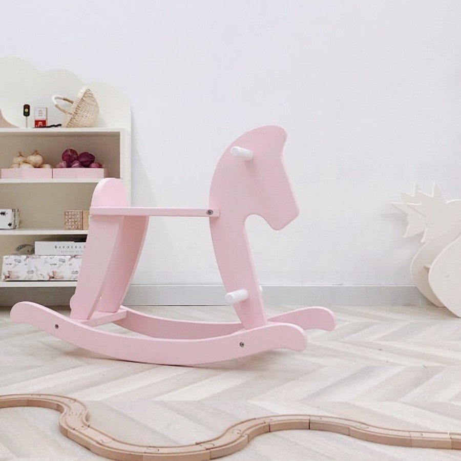 Ride On Mini Me Ltd | Wooden Rocking Horse -Pink