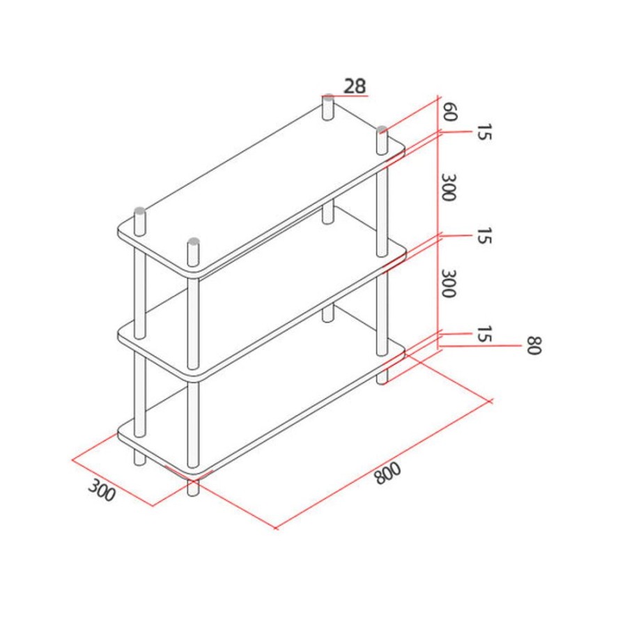 Kids Bedroom Mini Me Ltd | Nordic Bookcase Shelves -3L