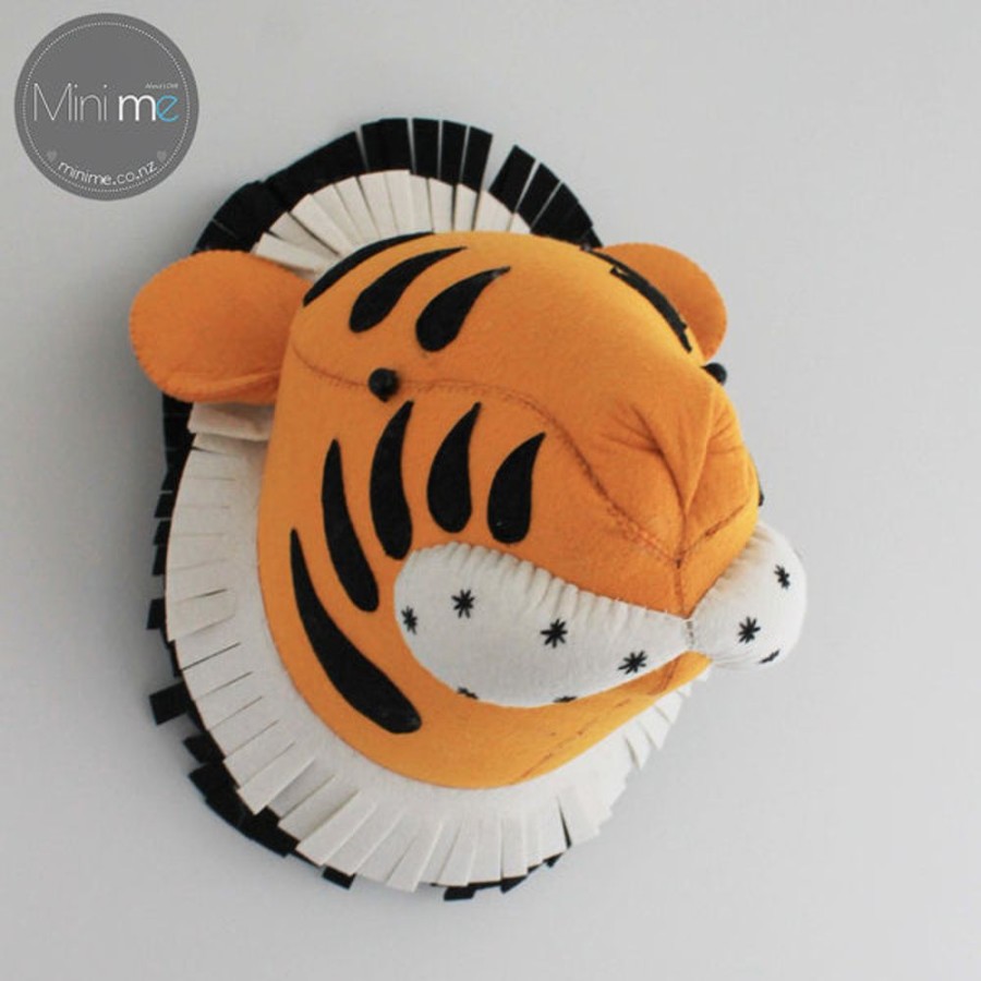 Kids Bedroom Mini Me Ltd | Tiger-Felt Animal Head /Hand Made Room Deco