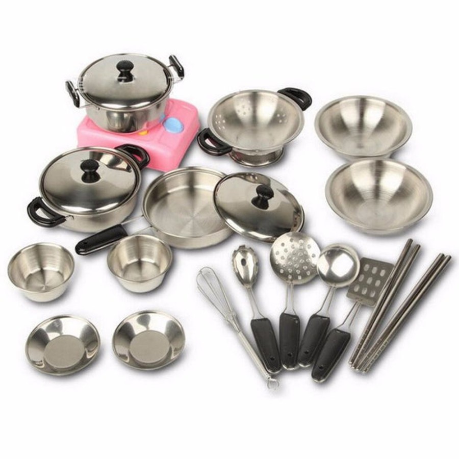 Toy Mini Me Ltd | 21 Mini Stainless Tableware-Kitchen Suit