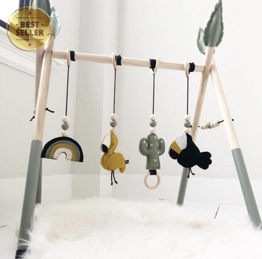 Baby Mini Me Ltd | Charlie Wooden Baby Gym With 4 Felt Toys