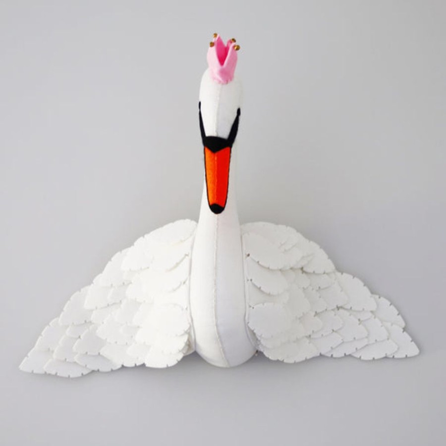 Kids Bedroom Mini Me Ltd | Swan W-Felt Animal Head /Handmade