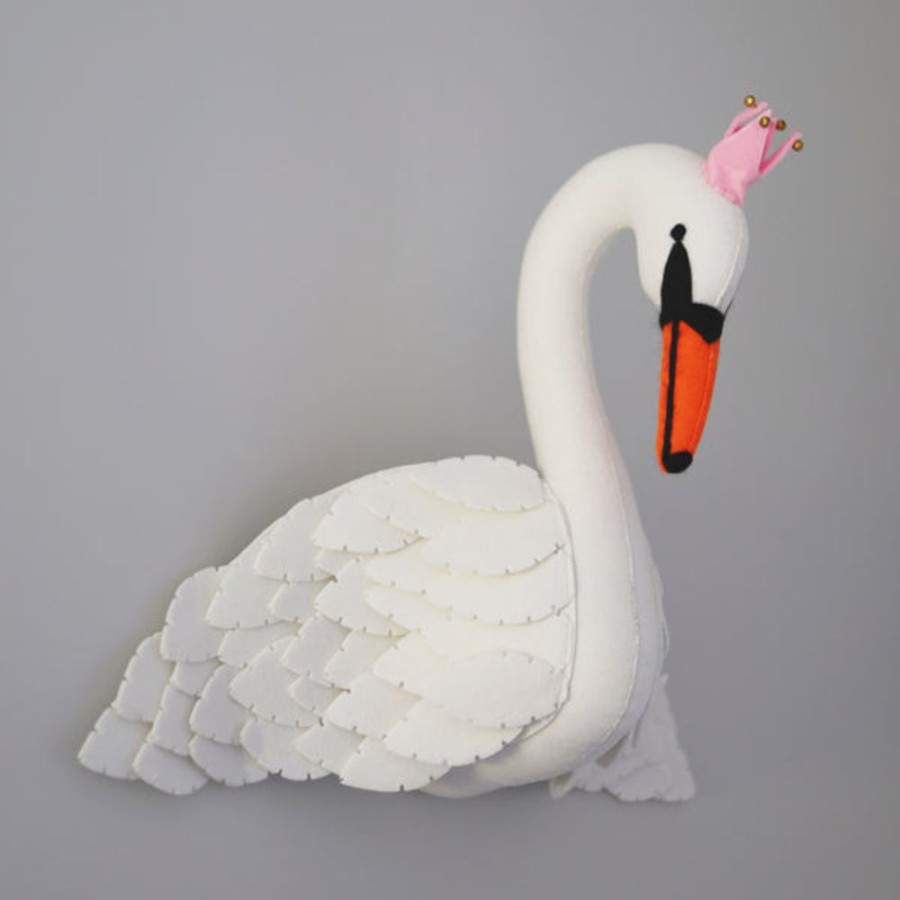 Kids Bedroom Mini Me Ltd | Swan W-Felt Animal Head /Handmade