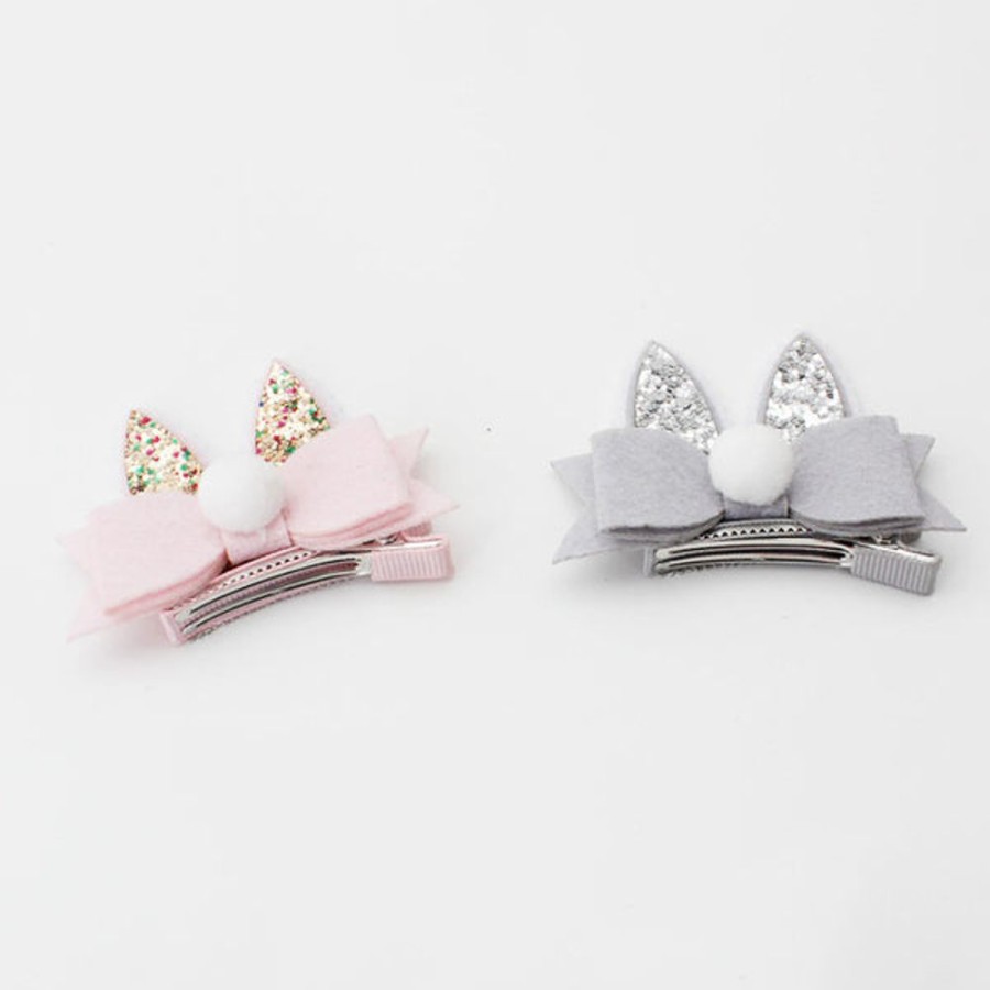 Accessories Mini Me Ltd | Rabbit Ear Hair Clip-Pink/Grey