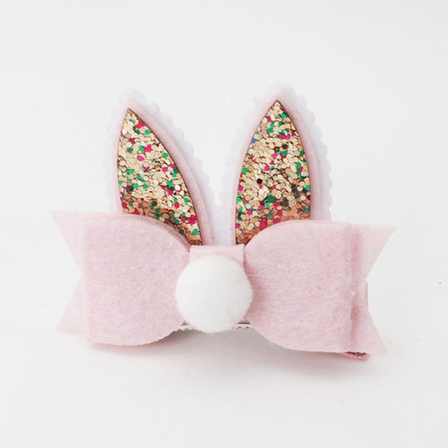 Accessories Mini Me Ltd | Rabbit Ear Hair Clip-Pink/Grey