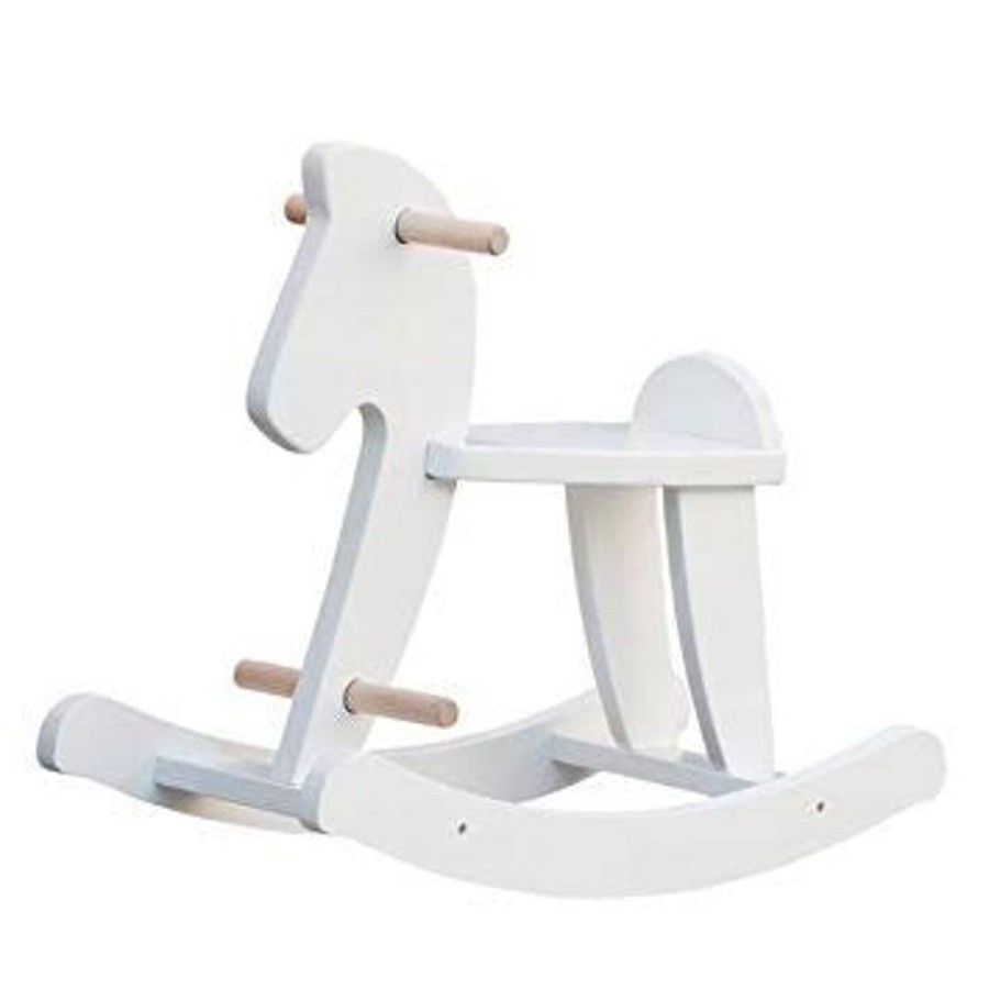 Toy Mini Me Ltd | White Wooden Rocking Horse