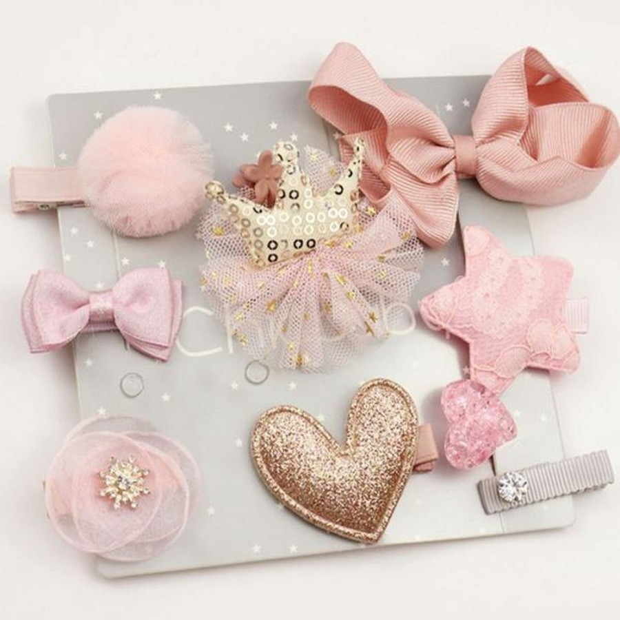 Accessories Mini Me Ltd | Pink Baby Hair Clips 10 In 1