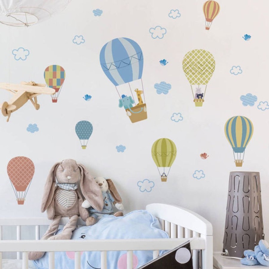 Kids Bedroom Mini Me Ltd | Wall Sticker - Hot Air Balloons Fly Time