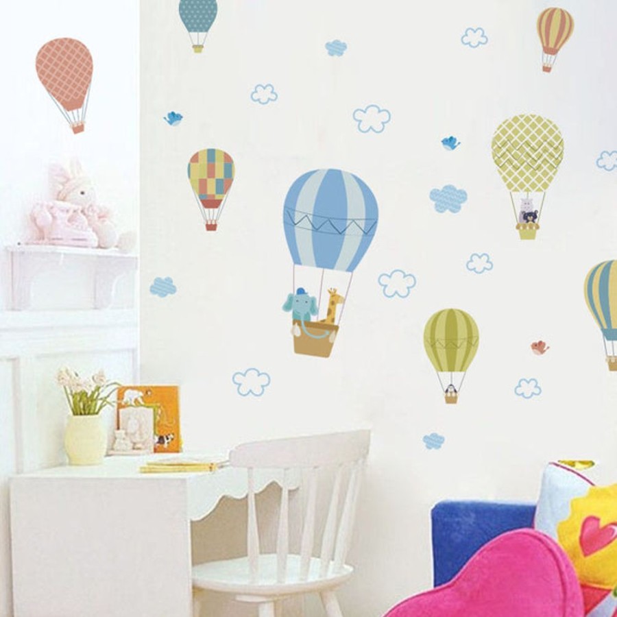 Kids Bedroom Mini Me Ltd | Wall Sticker - Hot Air Balloons Fly Time