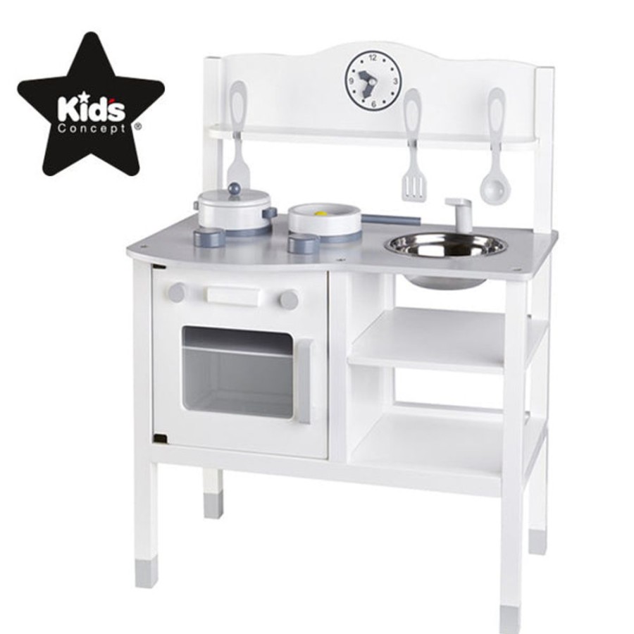 Toy Kids concept | White Wooden Play Kitchen Set