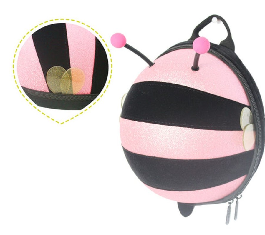 Backpack supercute | Mini Shining Bumble Bee Backpack With Strap / Harness-Pink