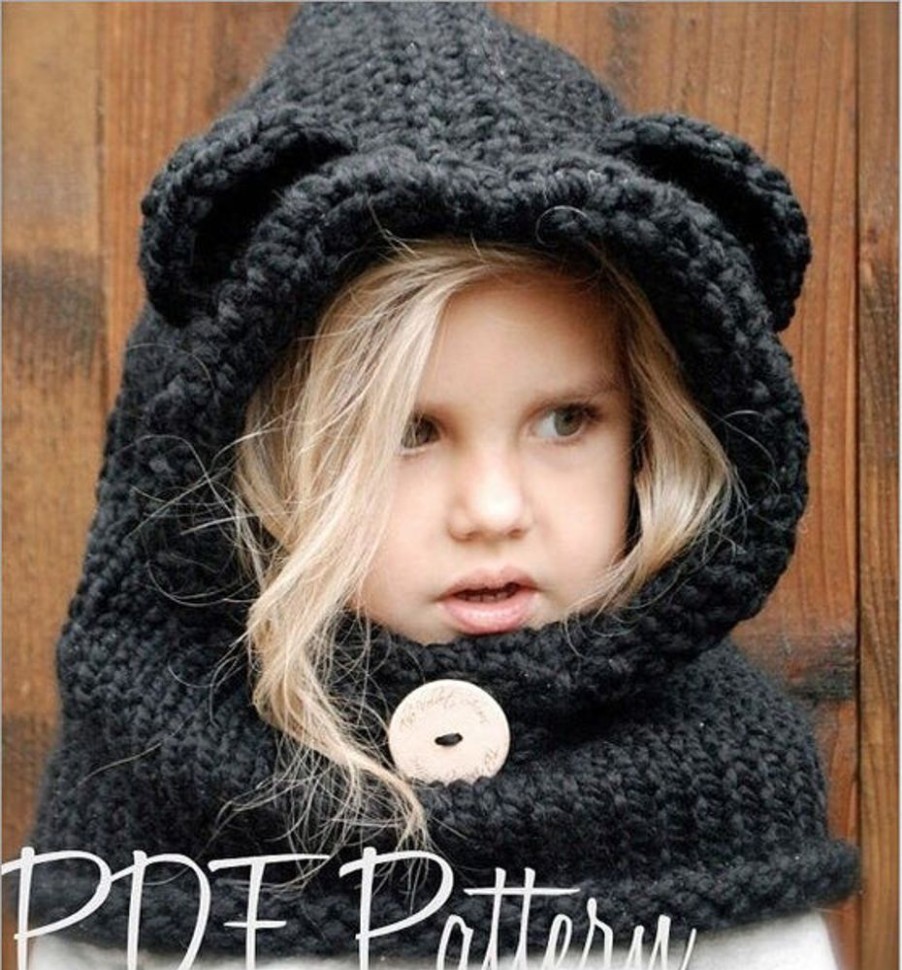 Accessories Mini Me Ltd | Bear Ear Kids Knitted Hat (2Y-7Y)