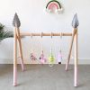 Baby Mini Me Ltd | Blush Wooden Baby Gym With 4 Felt Toys