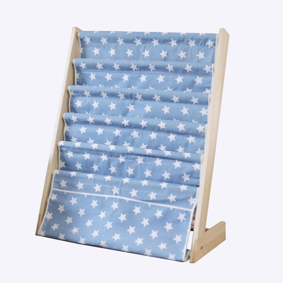 Kids Bedroom Mini Me Ltd | Blue Stars 5 Level Wooden Book Shelf