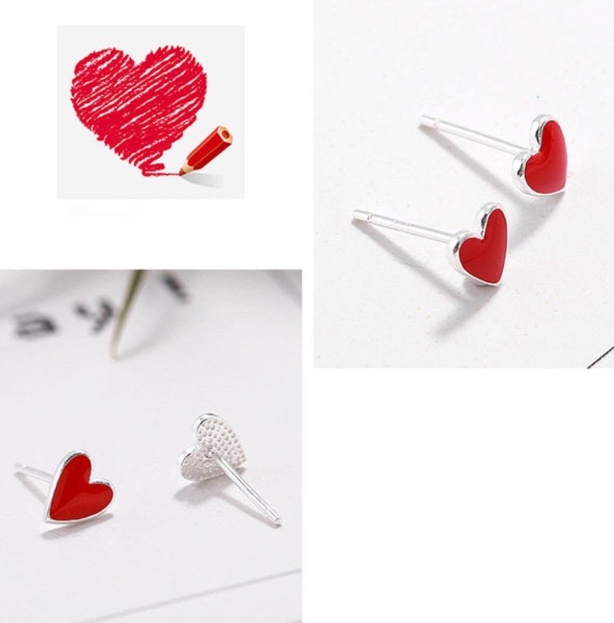 Accessories Mini Me Ltd | Heart Shape Silver Earrings