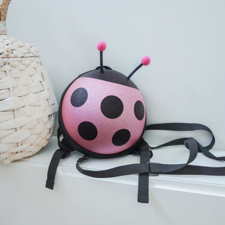 Backpack supercute | Mini Shining Ladybug Backpack With Strap / Harness-Pink