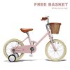 Ride On Mini Me Ltd | Baincu Retro 16 Inch Pink Bike +Free Basket