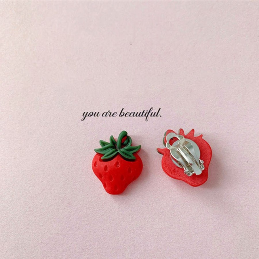 Accessories earrings | Strawberry Clip On Earrings