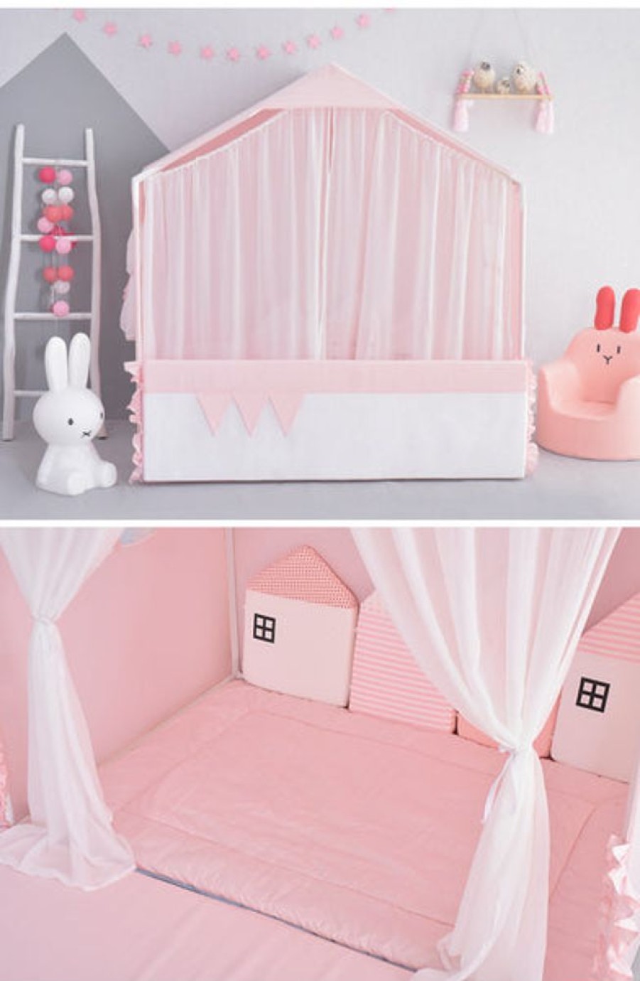 Kids Bedroom Mini Me Ltd | Pink Little Dove Kids Indoor Playhouse /Floor Bed