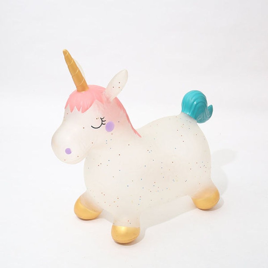 Ride On Mini Me Ltd | Translucent Unicorn Bouncy Horse Hopper