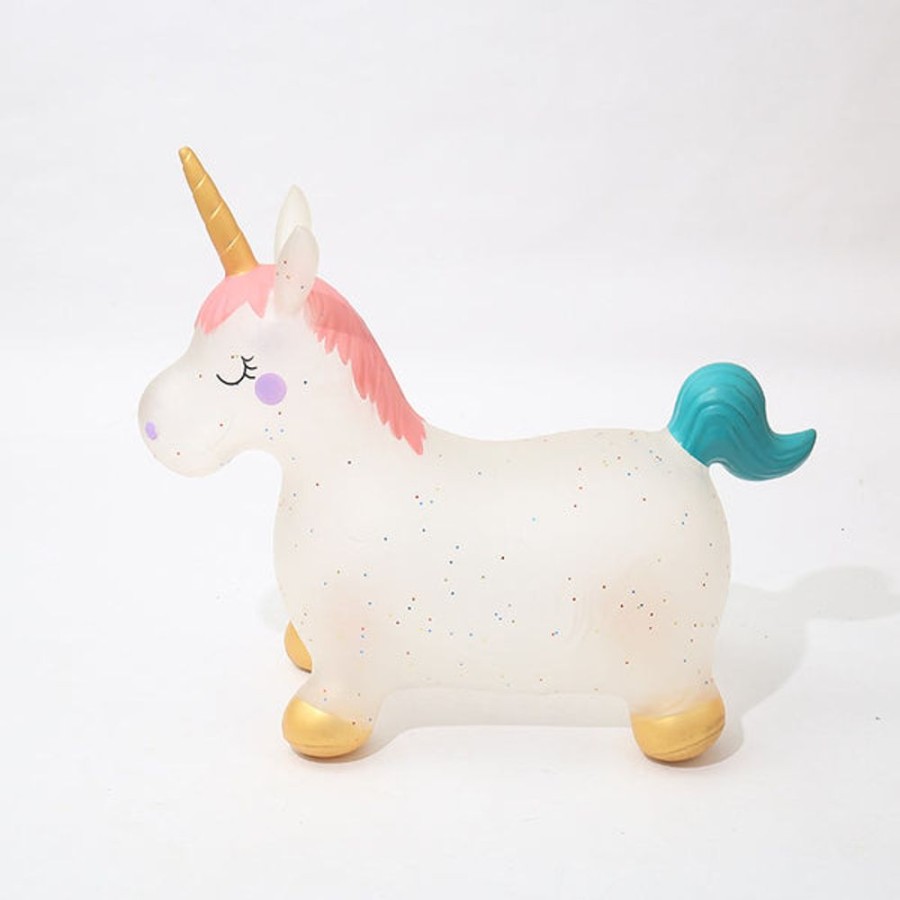 Ride On Mini Me Ltd | Translucent Unicorn Bouncy Horse Hopper