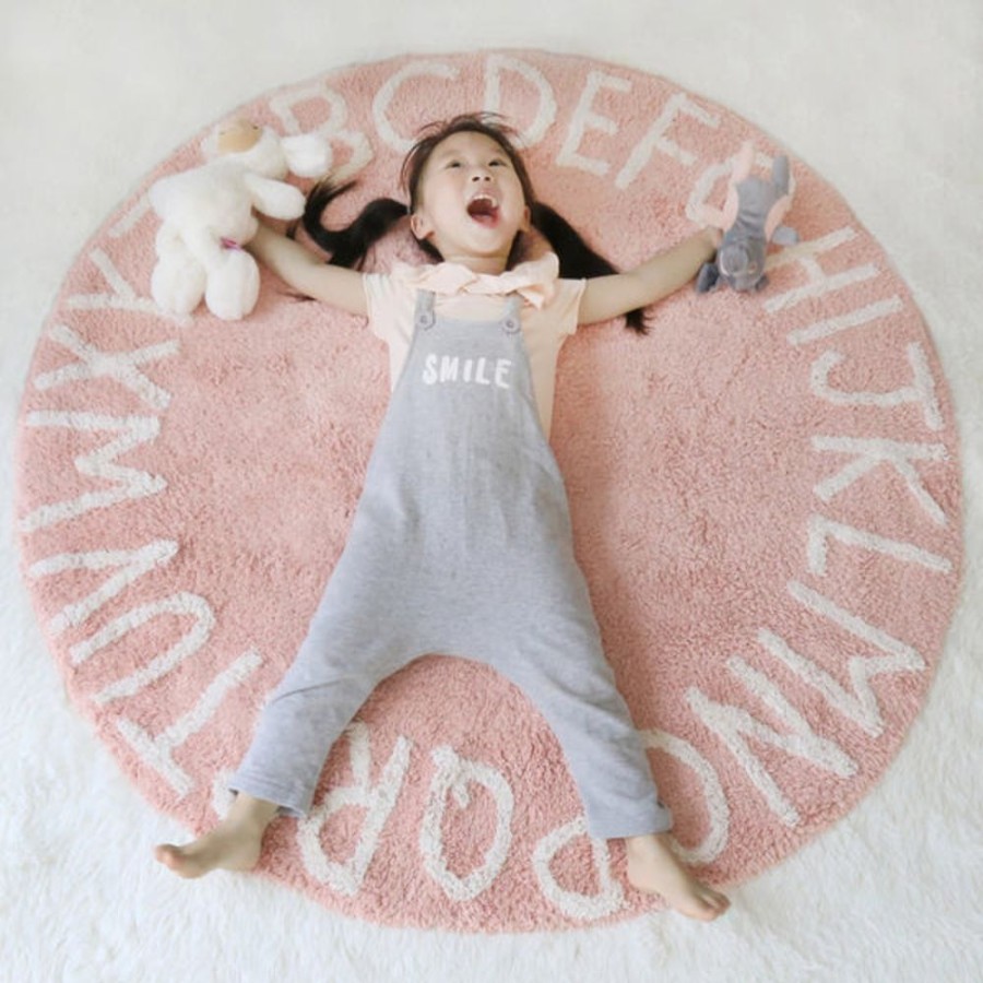 Kids Bedroom Mini Me Ltd | Pink-Round Alphabet Rug