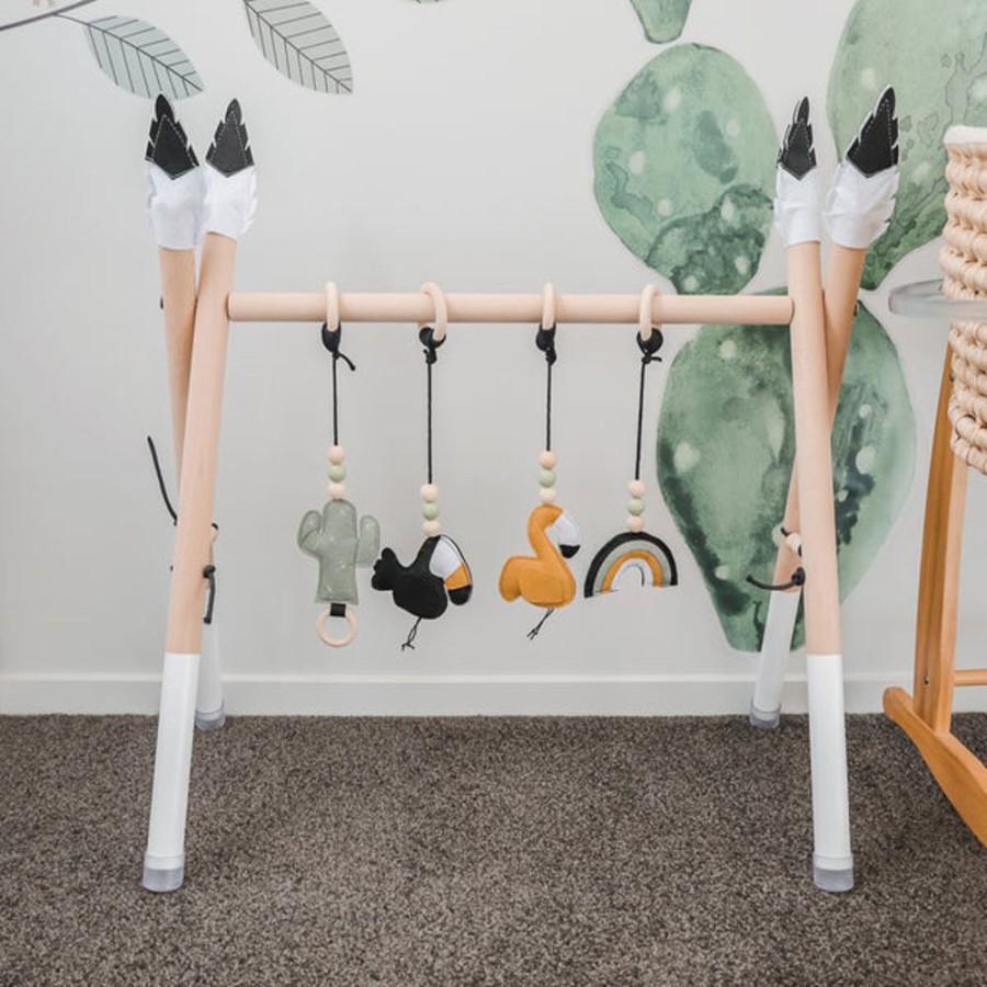 Baby Mini Me Ltd | Omaha Wooden Baby Gym With 4 Felt Toys