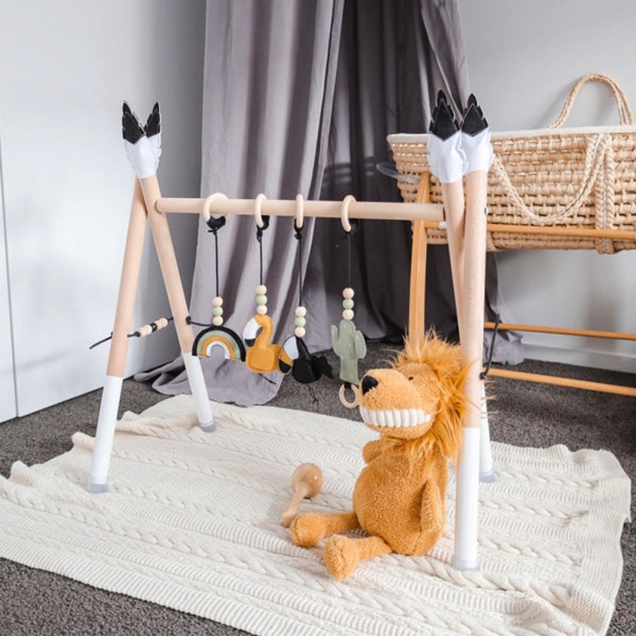 Baby Mini Me Ltd | Omaha Wooden Baby Gym With 4 Felt Toys